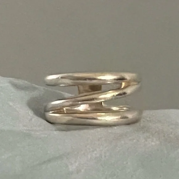 Tiffany & Co. Sterling Diagonal Ring, size 6 1/2